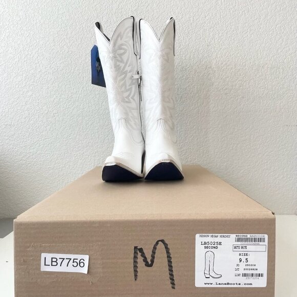 Lane MEGAN MORONEY Cowboy Boots Smokeshow Womens 9.5 White Western Cowgirl Tall - Picture 12 of 13